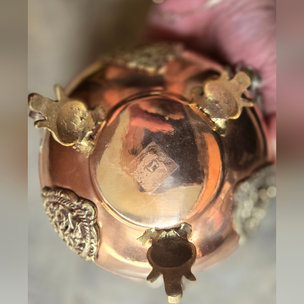 HOST PICK! 🎉Tibetan Ornate Copper Silver & Gold Lantern Candle & Incense Burner - Picture 8 of 15